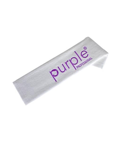 Toalla Purple en Rizo Blanco y Letras Bordadas en Púrpura